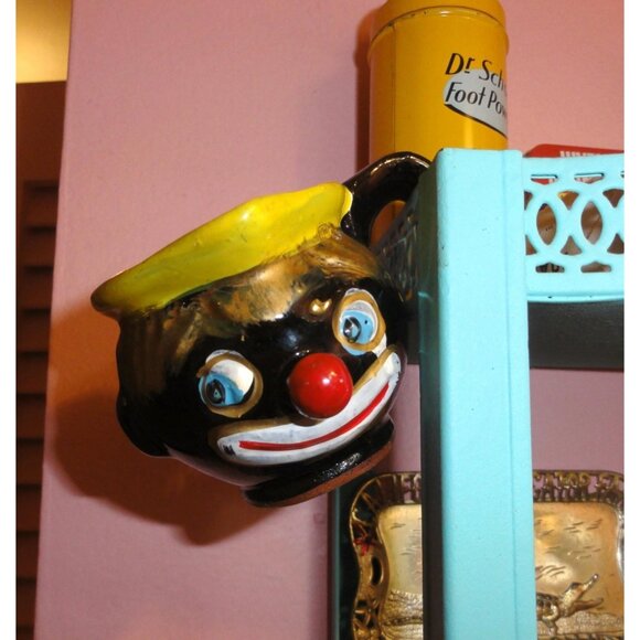 Vintage Thames Redware Clown Face Creamer or Espresso Cup oddity curiosity 1940s - Picture 3 of 16